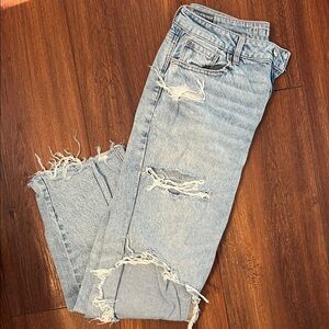 American Eagle Women’s Ultra-Distressed Strigid Mom Jeans